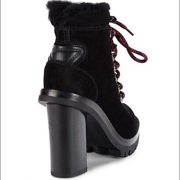 Valentino Garavani Shearling-Lined Block Heeled Booties - Picture 3 of 5